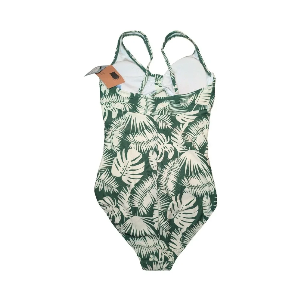 ⭐D1 Women's Tab-Front Full Coverage Tummy Control Swimsuit - Shade & Shore - M